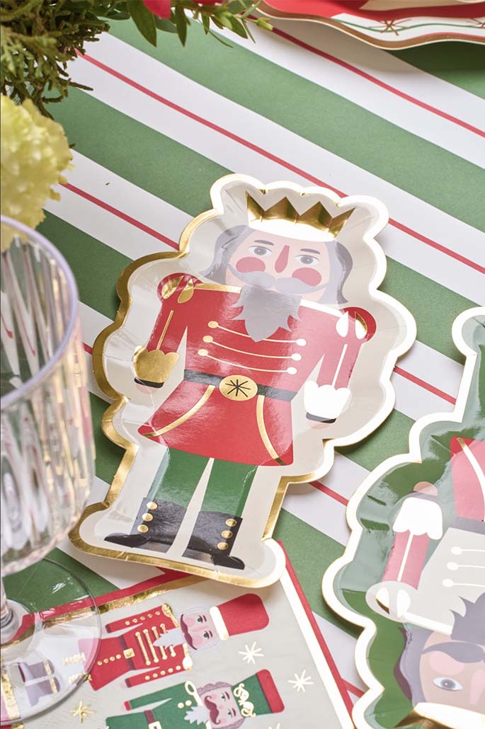 Christmas Nutcracker Salad Plates Set of 8 - Holiday Dinnerware for Festive Parties & Seasonal Decor