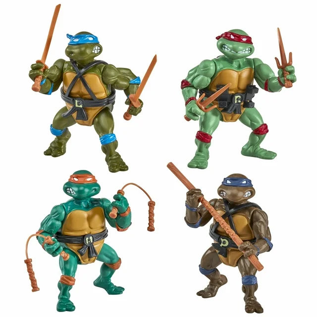 Teenage Mutant Ninja Turtles 1987 Original Series Action Figure 4-Pack Set - Collectible TMNT Toys for Kids & Adults, Perfect for Display, Play, and Nostalgic Gift Giving