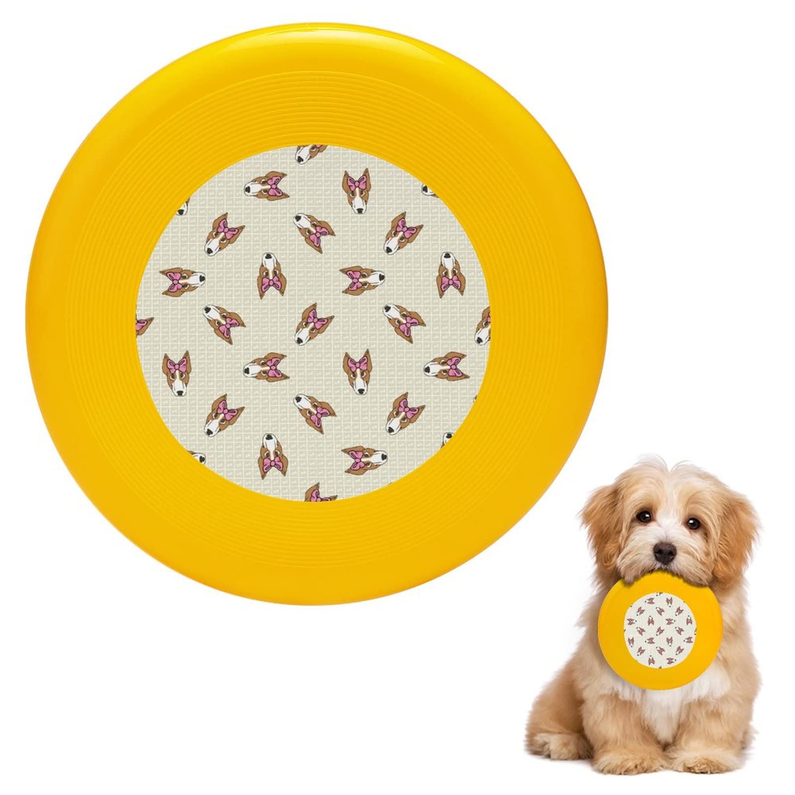 Premium Bull Terrier Puppy Face Round Flying Disc Dog Toy - Durable Training & Fetch Sport Disc, Fun Interactive Play for Pets - Perfect for Outdoor Exercise, Backyard Games & Dog Park Fun