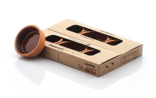 Prestige Housewares 6-Piece Unglazed Terracotta Ramekin Bowls Set - Oven Safe, Glazed Interior, Natural Clay, 4.5-Inch Diameter - Perfect for Baking, Soufflés, Crème Brûlée & Serving Dips - Handcrafted in Turkey (Brown)