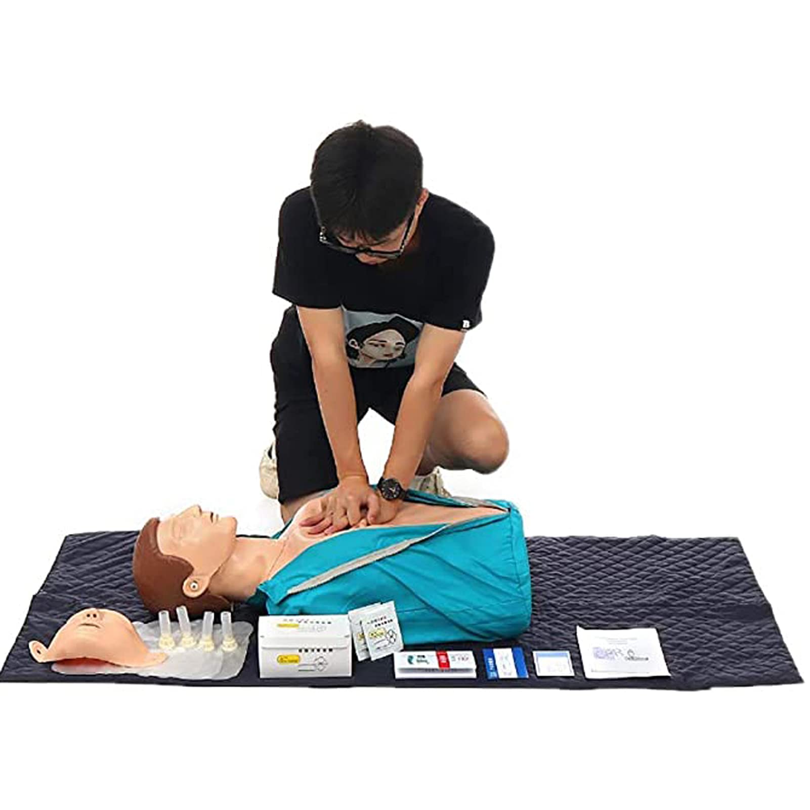 LHMYHHH CPR Training Manikin - Half Body Adult First Aid Practice Dummy for CPR Resuscitation Training | Medical School, Hospital & Emergency Response Scenarios
