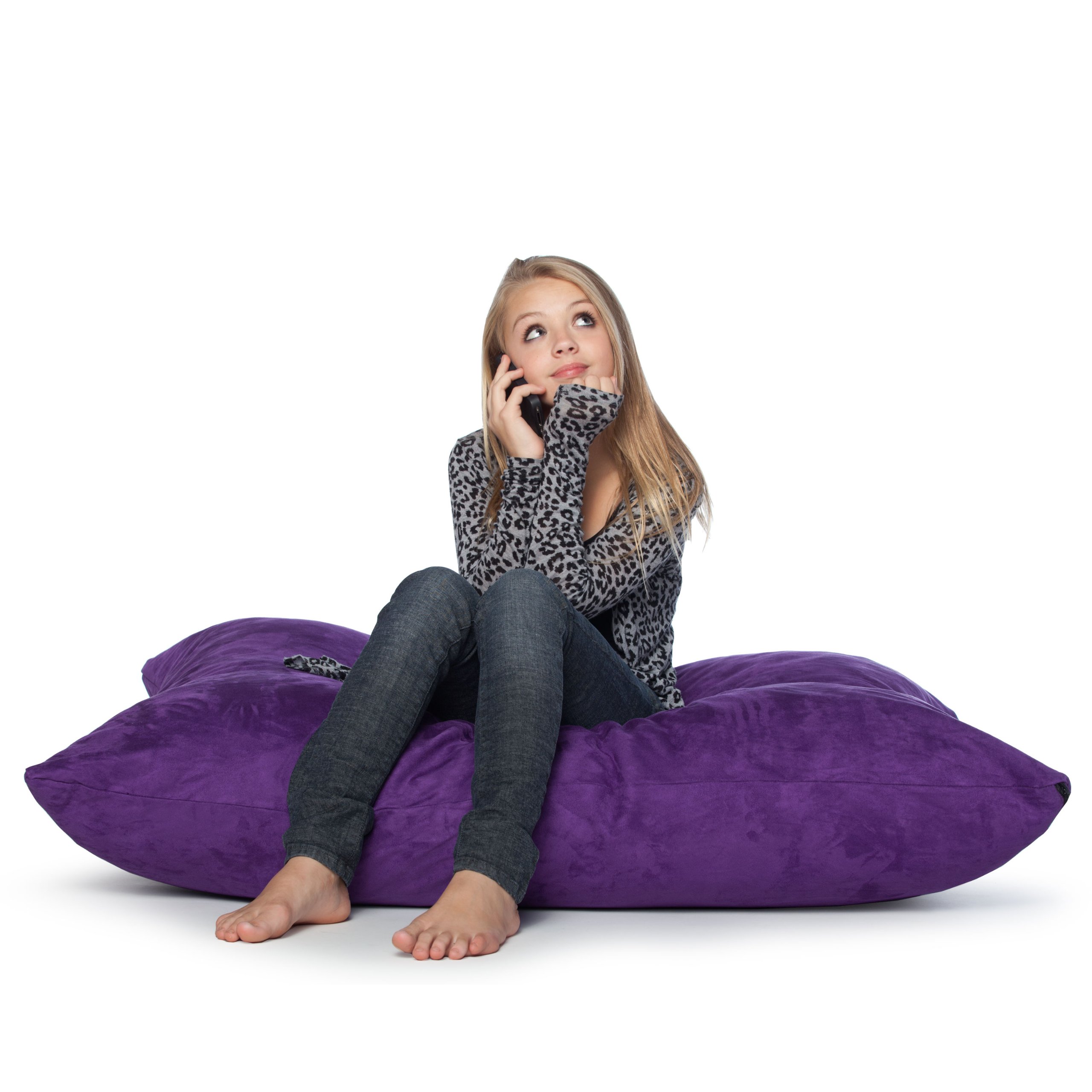 Jaxx 3.5 ft Kids Pillow Saxx Bean Bag Chair - Grape Purple, Soft Plush Filling, Durable Cover for Playroom, Bedroom, or Lounge Area - Perfect for Reading, Gaming, and Relaxing