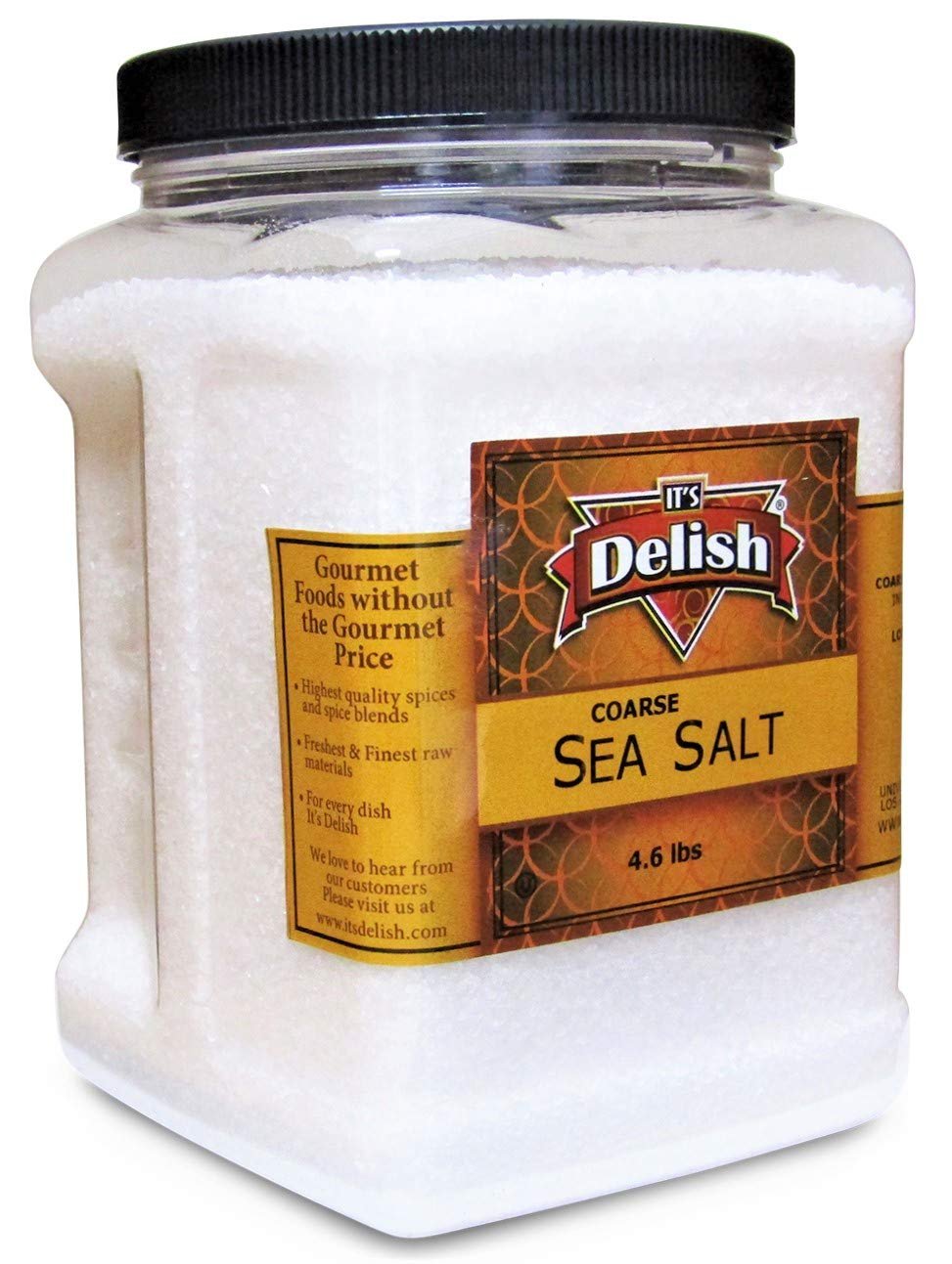 Organic Coarse Grain Real Sea Salt - 4.6 LBS (2.1 KG) Jumbo Jar - Perfect for Cooking, Baking, Seasoning & Gourmet Dishes