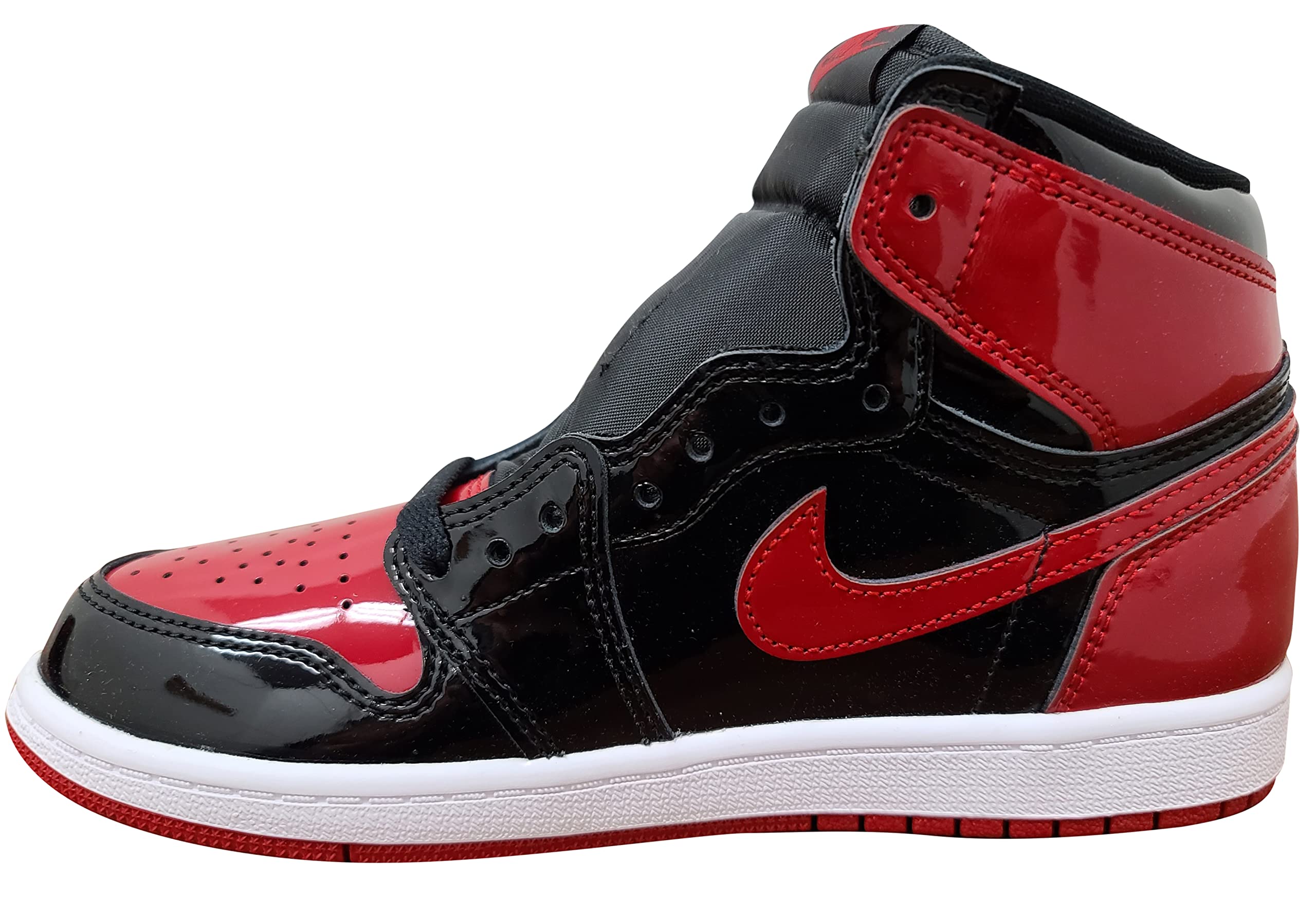 Jordan 1 Retro High OG Patent Bred Pre School Sneakers AQ2664-063 - Kids Basketball Shoes for Boys & Girls - Perfect for School, Playground & Casual Wear