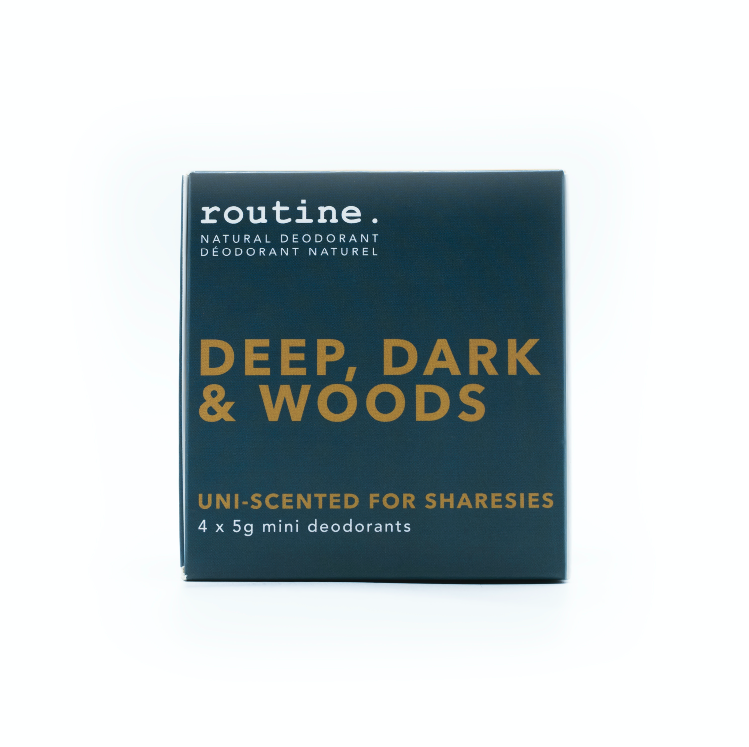 Routine Natural Deodorant Deep, Dark & Woods Minis Kit - Organic Aluminum-Free Deodorant for Women & Men - Perfect for Travel, Gym & Everyday Use
