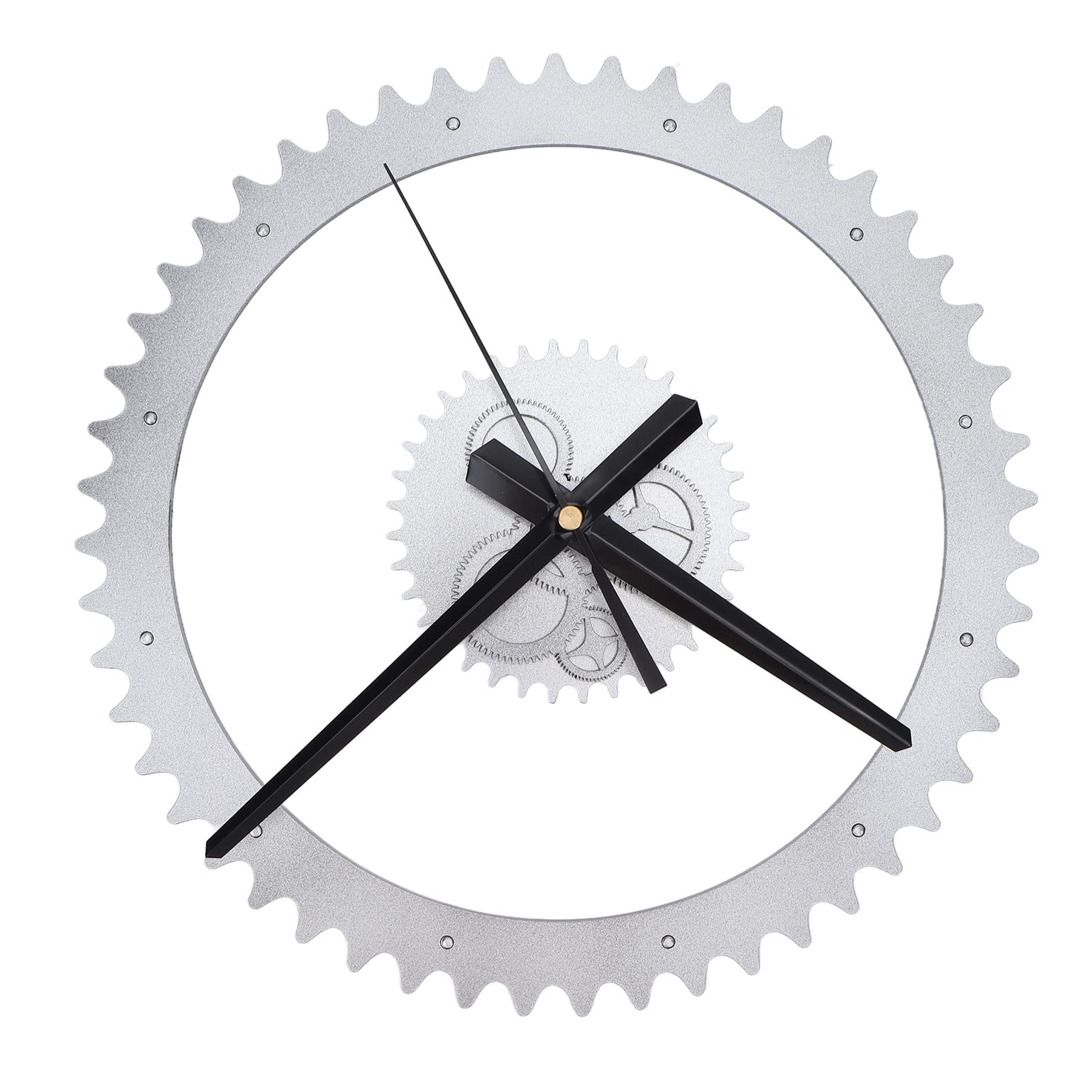 Okuyonic Self-Adhesive Hanging Wall Clock - DIY Hollow Gear Design for Home Decor, Office, Bedroom & Living Room - Stylish Modern Gift Idea for Housewarming & Birthday Presents