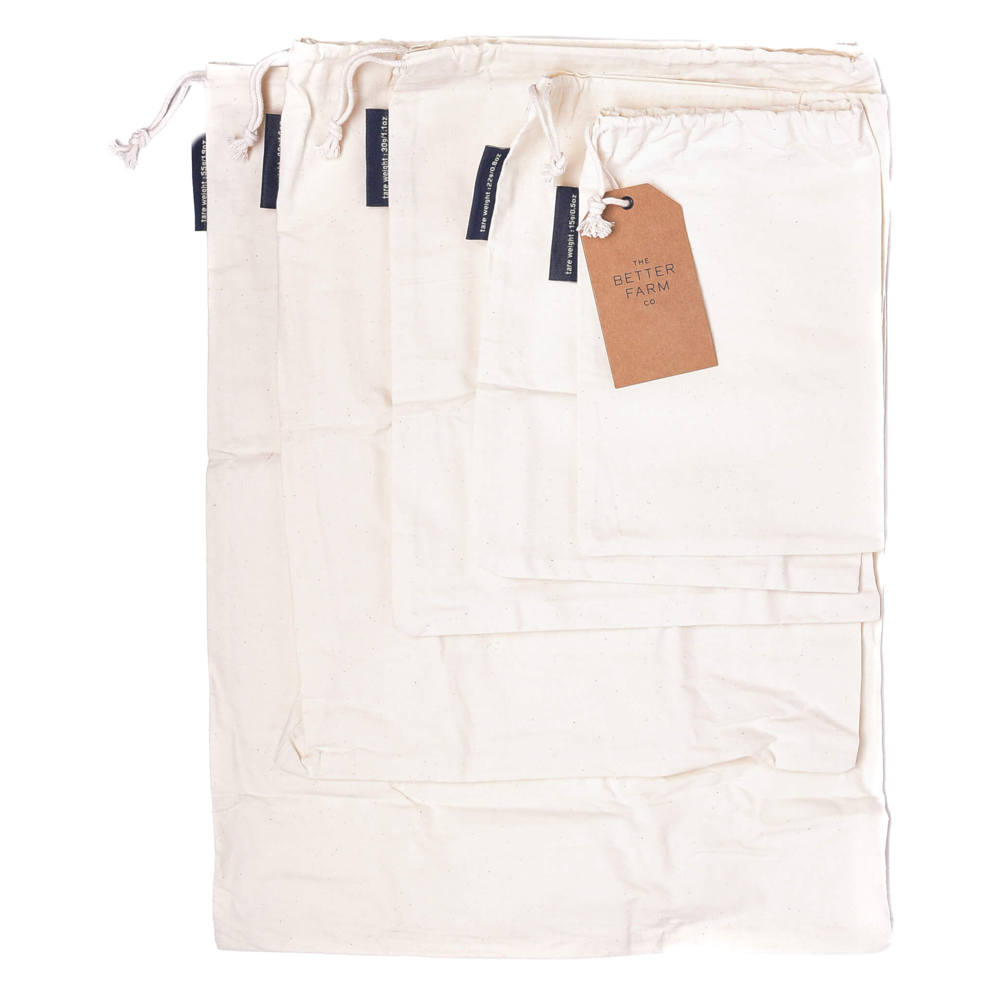 Premium Organic Cotton Bulk Bags - Eco-Friendly & Durable Storage Solution for Groceries, Produce & Wholesale Items | Perfect for Farmers Markets, Bulk Shopping & Sustainable Living