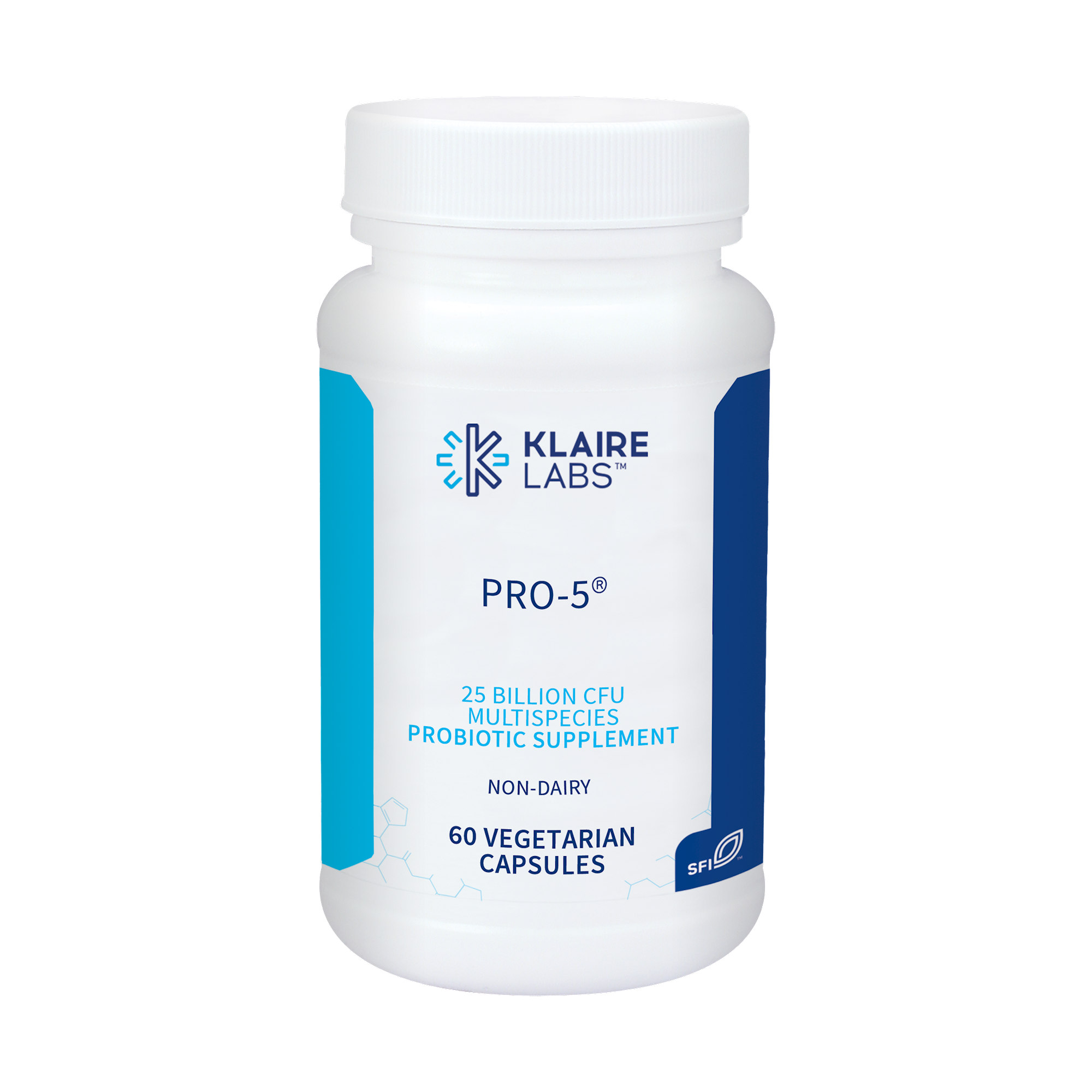 Klaire Labs Pro 5 Probiotic Supplement - 60 Vegan Capsules for Gut Health & Immune Support - Daily Digestive Wellness for Adults & Kids