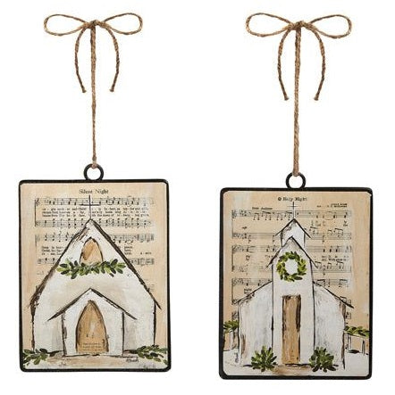 6-Piece Double Sided Christmas Music Sheet Ornaments - Religious Holiday Tree Decorations for Church, Home & Office (Perfect for Xmas Tree, Gift Wrapping & Holiday Party Decor)