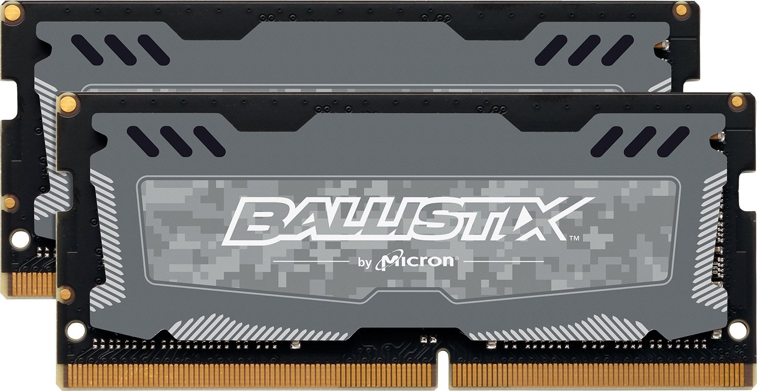 Crucial Ballistix Sport LT 2400MHz DDR4 32GB (16GBx2) Gaming Laptop Memory Kit - CL16 Low Latency RAM for Gaming, Video Editing & Multitasking (BLS2K16G4S240FSD, Gray)