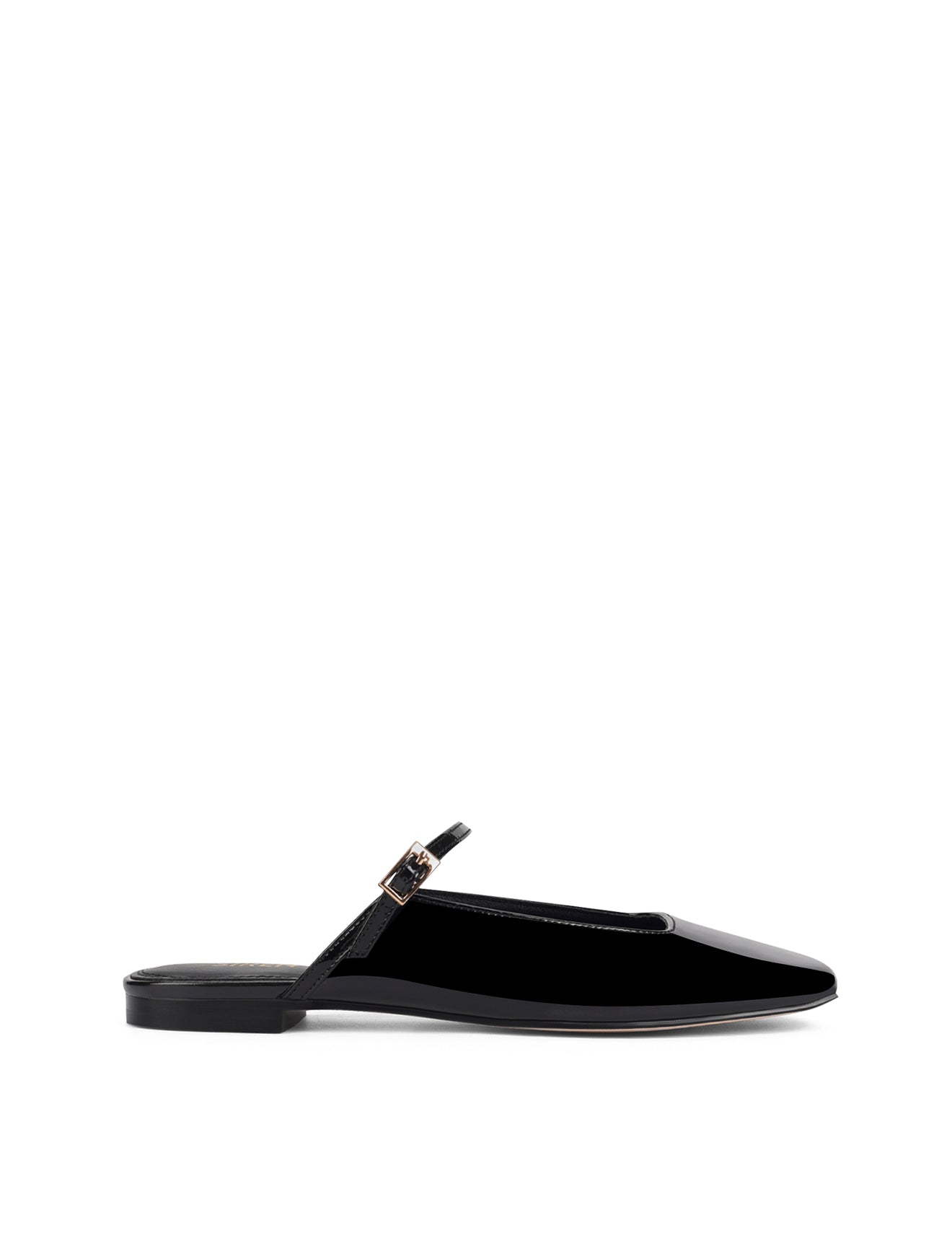 Xanthe Mary Jane Mules for Women - Black Patent Leather Slip-On Shoes | Comfortable & Stylish for Work, Office, and Casual Outfits