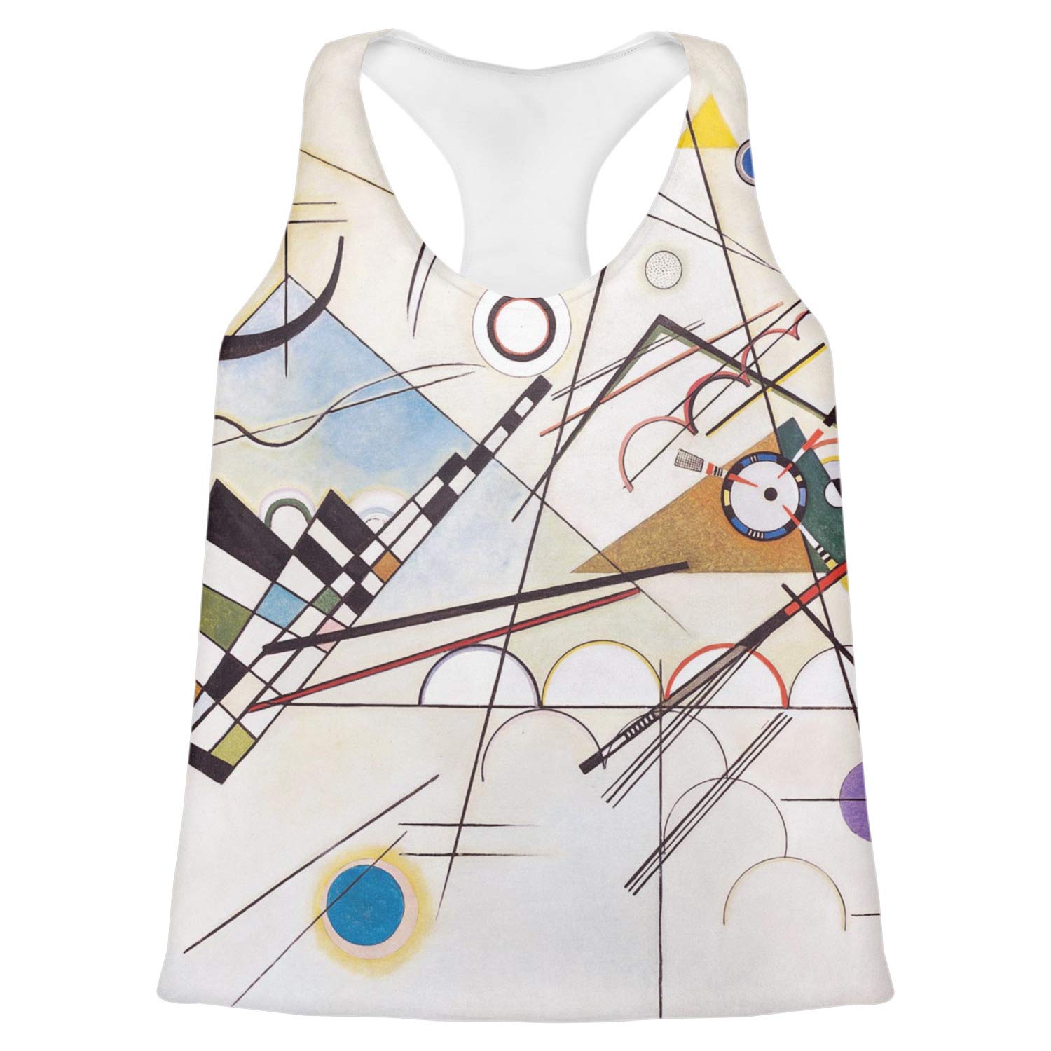 Kandinsky Composition 8 Women's Racerback Tank Top - Abstract Art Fashion Top for Yoga, Gym & Casual Wear