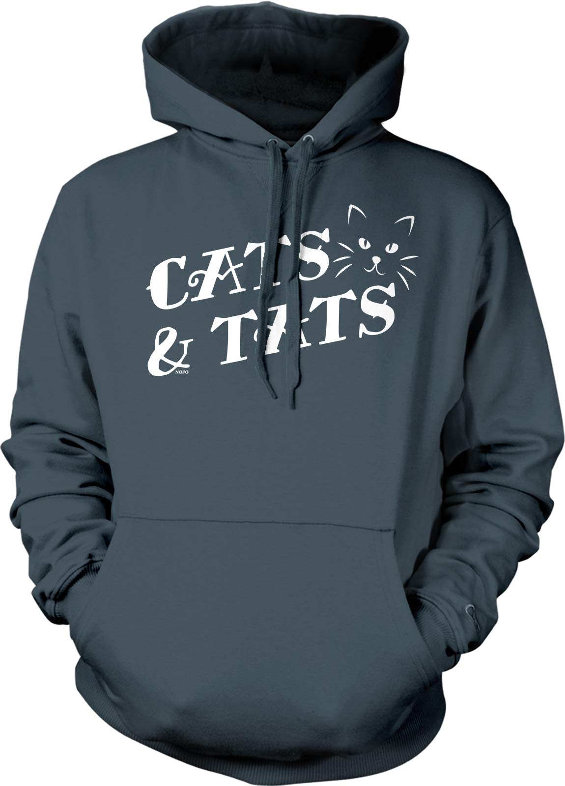 Cats and Tats Hooded Sweatshirt - Cozy Graphic Pullover for Cat Lovers and Tattoo Enthusiasts, Perfect for Casual Outings and Relaxing at Home