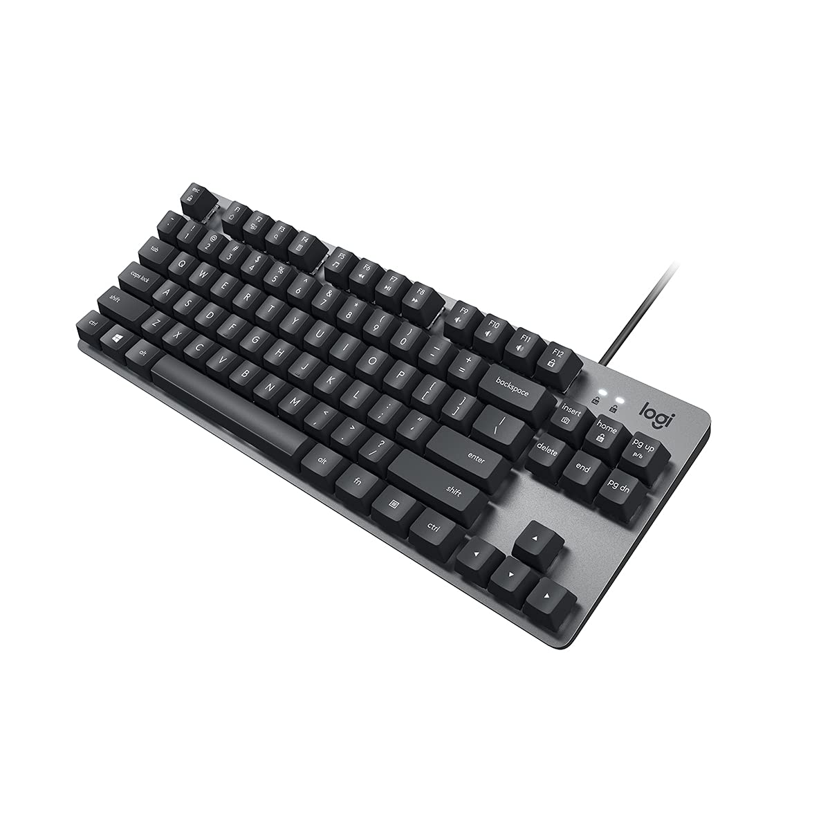 Logitech K835 TKL Wired Mechanical Keyboard - Tenkeyless Quiet Gaming Keyboard with Aluminum Frame, Compact Design (Grey/Black) - Perfect for Office Work, Typing & PC Gaming