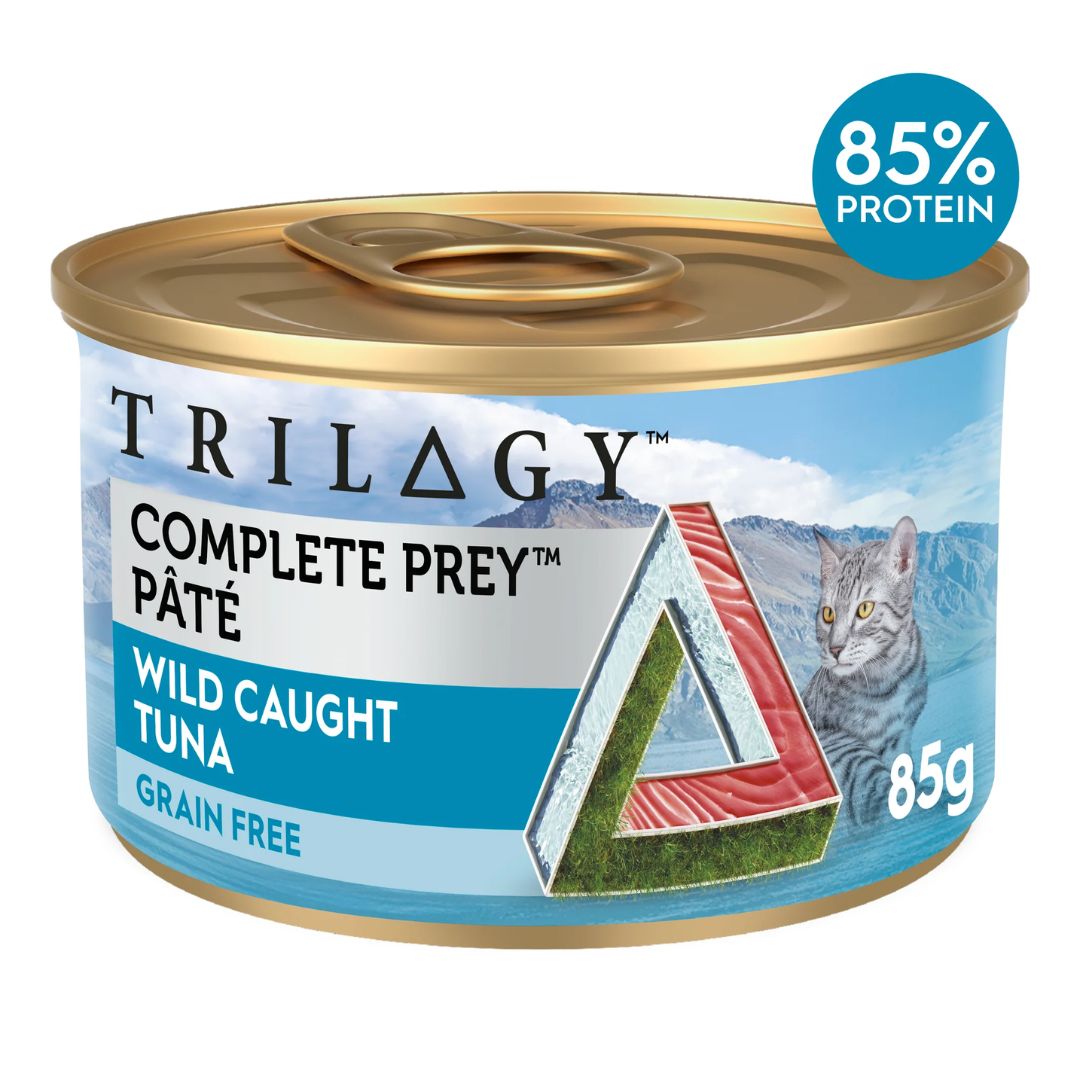 Trilogy Adult Cat Complete Prey Canned Food - Tuna Flavor 85g (3oz) x 24 Pack | Grain-Free Wet Cat Food for Indoor & Outdoor Cats | Perfect for Mealtime, Travel & Emergency Kits