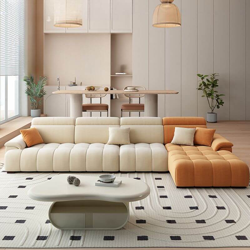 Modern L-Shaped Sectional Sofa with Chaise Lounge - Solid Pine Wood Frame, Left-Facing Design & Hidden Support - Perfect for Small Spaces, Living Rooms & Apartments
