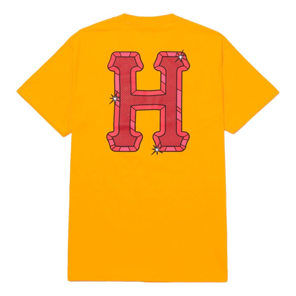 HUF Amazing H Short Sleeve T-Shirt in Gold - Stylish Streetwear for Men & Women | Perfect for Casual Outfits, Skateboarding, and Urban Fashion