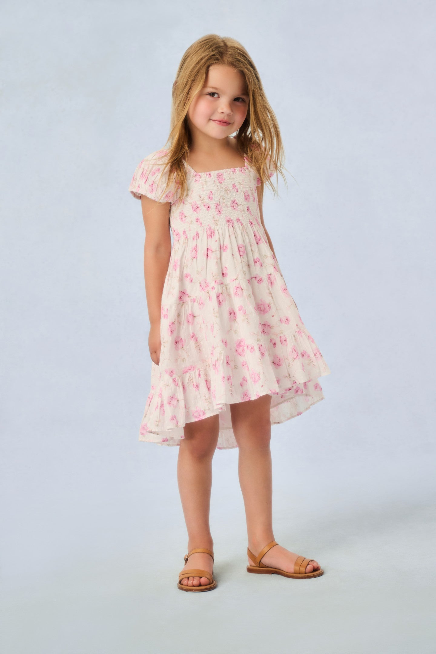 Sterling Dusk Girls Muriella Floral Print Dress - Elegant Flowy Summer Dress for Parties, Weddings & Special Occasions