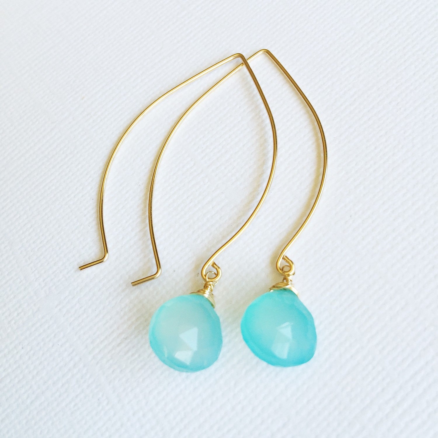 Kalena Aqua Chalcedony Earrings (E203) – Elegant Blue Gemstone Jewelry for Women, Perfect for Parties, Weddings & Everyday Wear