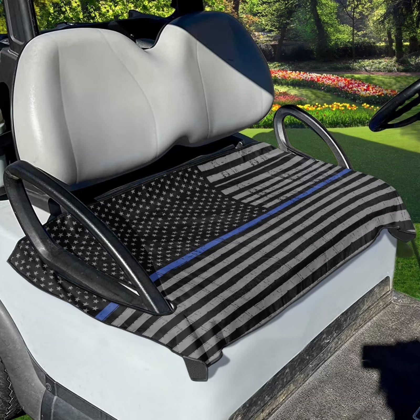 Premium Universal Golf Cart Seat Covers - Soft & Comfortable Reusable Fabric Seat Protector Blanket for Summer - Perfect for Golf Courses, Resorts & Outdoor Events