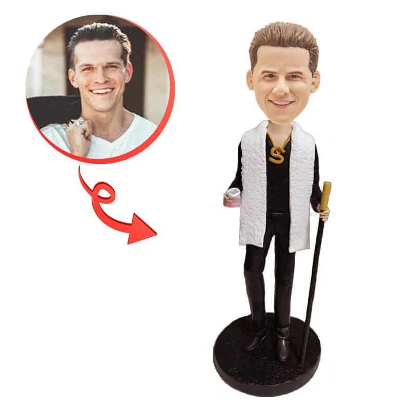 Custom Millionaire Bobblehead - Personalized Wealthy Figure Caricature - Perfect for Office Decor, Gag Gifts & Entrepreneur Motivation