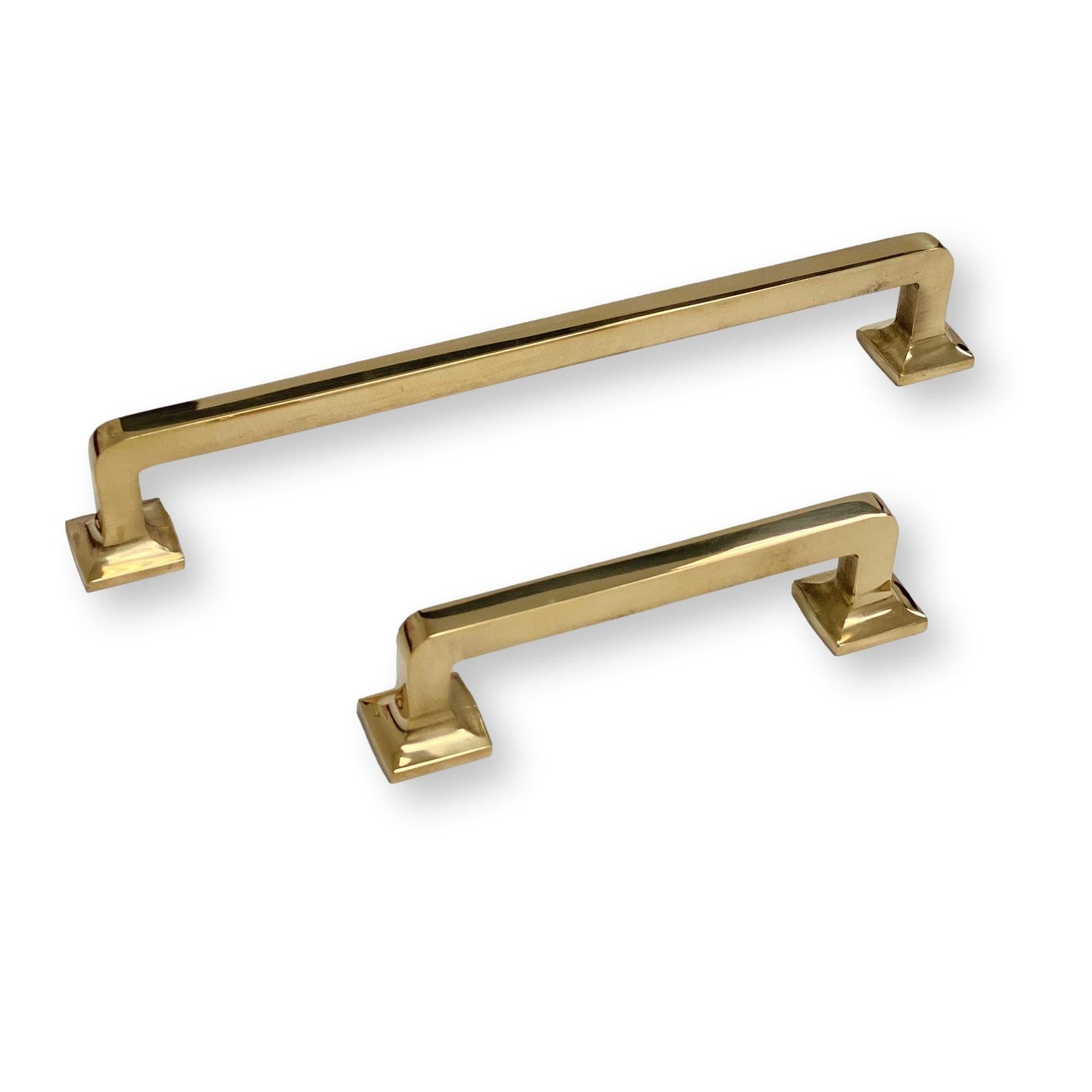Vintage Unlacquered Brass Eloise Mission Style Drawer Pulls - 3