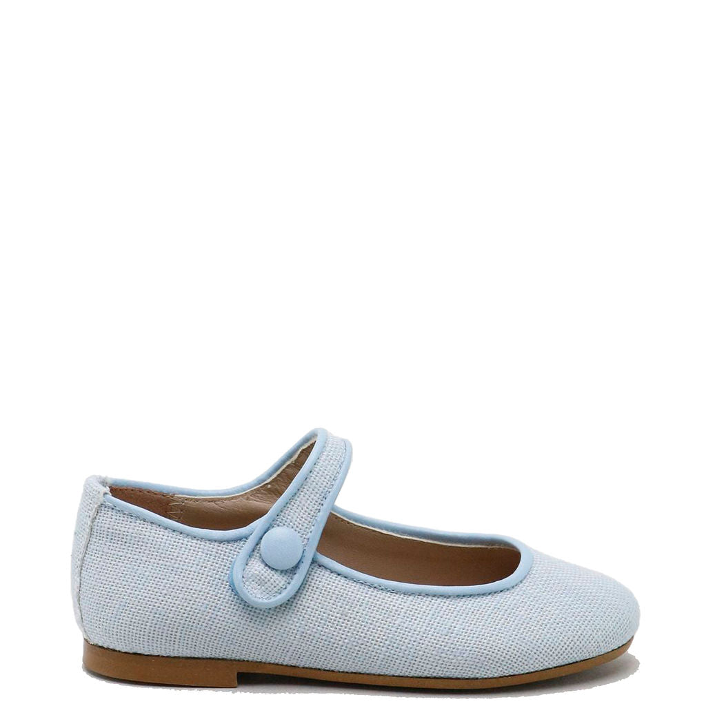 Papanatas Sky Linen Mary Jane Shoes - Comfortable Women's Flats with Breathable Fabric | Perfect for Casual Wear, Office & Summer Outfits