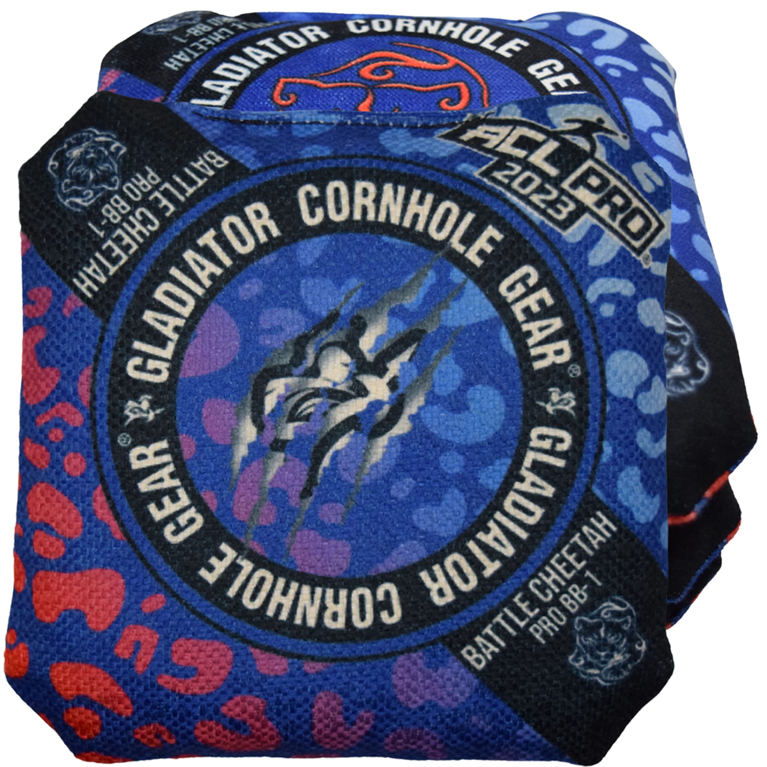 Gladiator ACL Cornhole Bags - 4 Pack Battle Cheetah Pro Cornhole Bags for Outdoor Games, Tailgating, and Backyard Parties