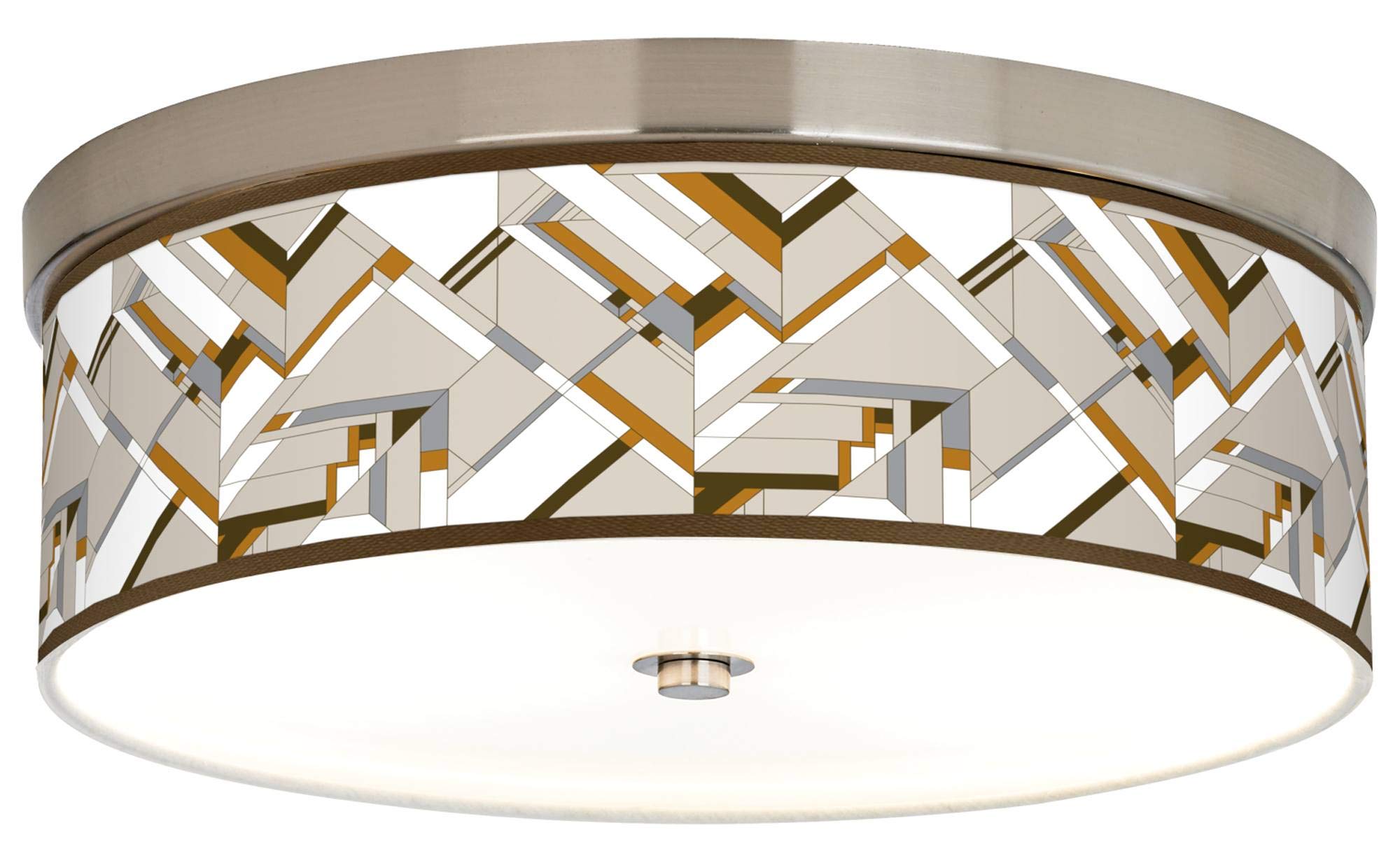 Energy Efficient Ceiling Light with Mosaic Print Shade - Modern Craftsman Style Giclee Lighting for Living Room, Bedroom & Dining Room