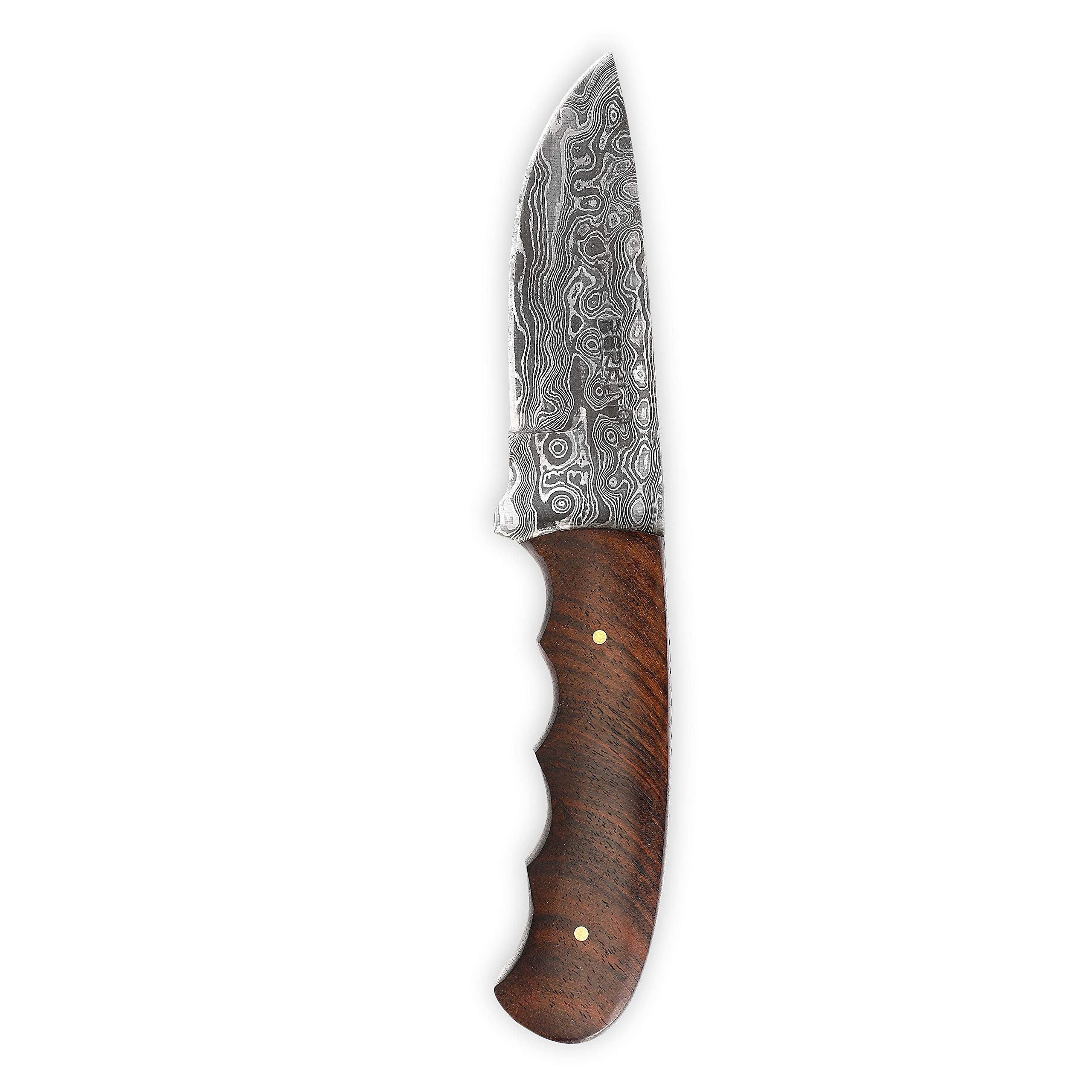 Premium Handmade Damascus Steel Hunting Knife - Full Tang Fixed Blade - Durable & Sharp Outdoor Knife for Hunting, Camping, Survival - Great Gift for Outdoorsmen