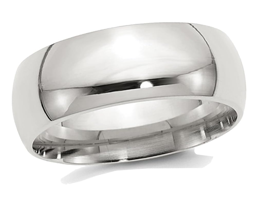Men's Sterling Silver 8mm Comfort Fit Wedding Band Ring - Classic & Durable for Everyday Wear, Anniversary, Engagement, and Special Occasions