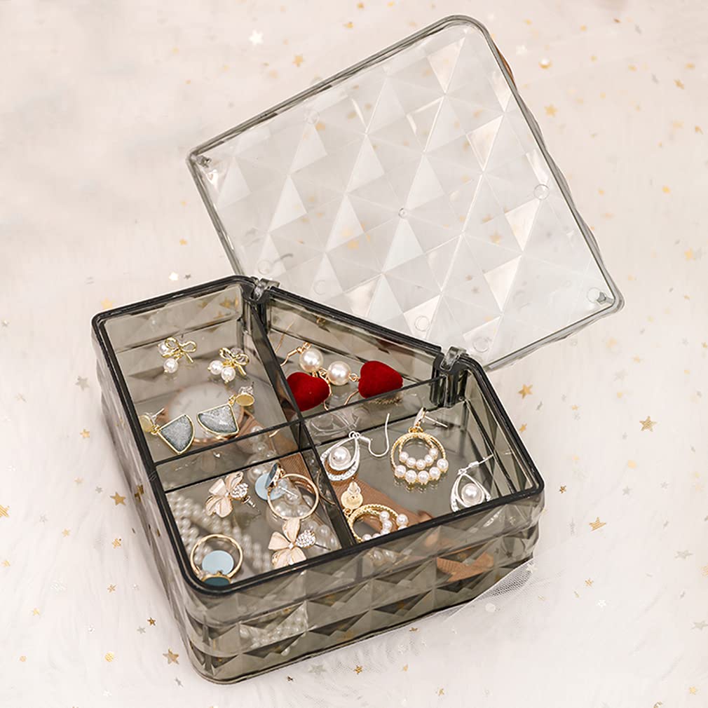 2-Layer Clear Jewelry Box Organizer - Portable Jewelry Storage Case for Rings, Earrings & Accessories - Perfect Travel Jewelry Holder for Women & Girls - Great for Home, Travel & Gift Giving