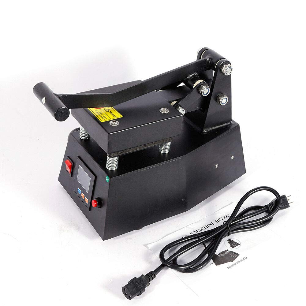 600W Digital Heat Press Machine for T-Shirts, Hats, Mugs & Mouse Pads - Industrial Grade Hot Stamping Equipment with Single Heater (0-250℃, Black) - Perfect for DIY Logo Printing, Custom Apparel & Promotional Items