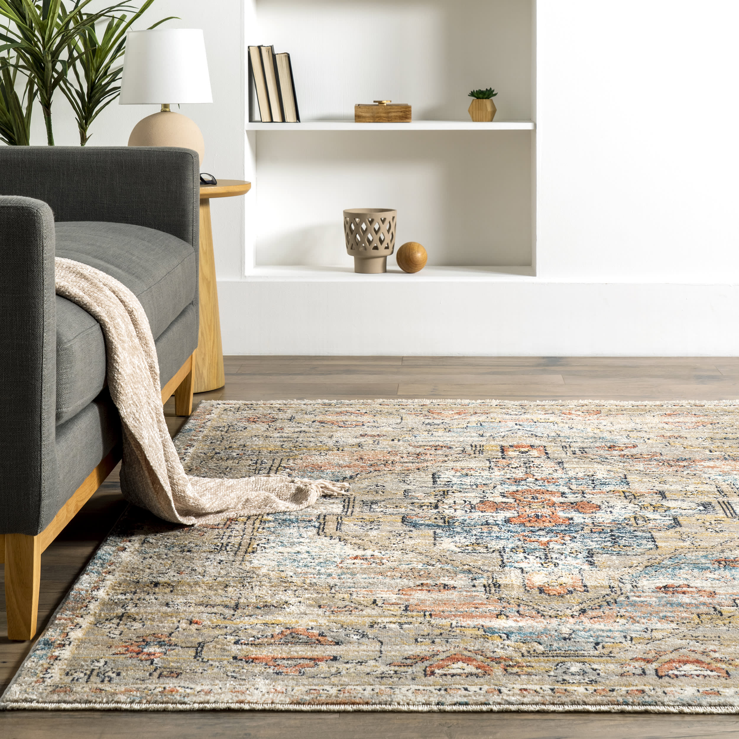 Cardinal Cartouche Beige Area Rug - Soft & Durable Living Room Carpet for Home Decor - Perfect for Bedroom, Dining Room, or Office