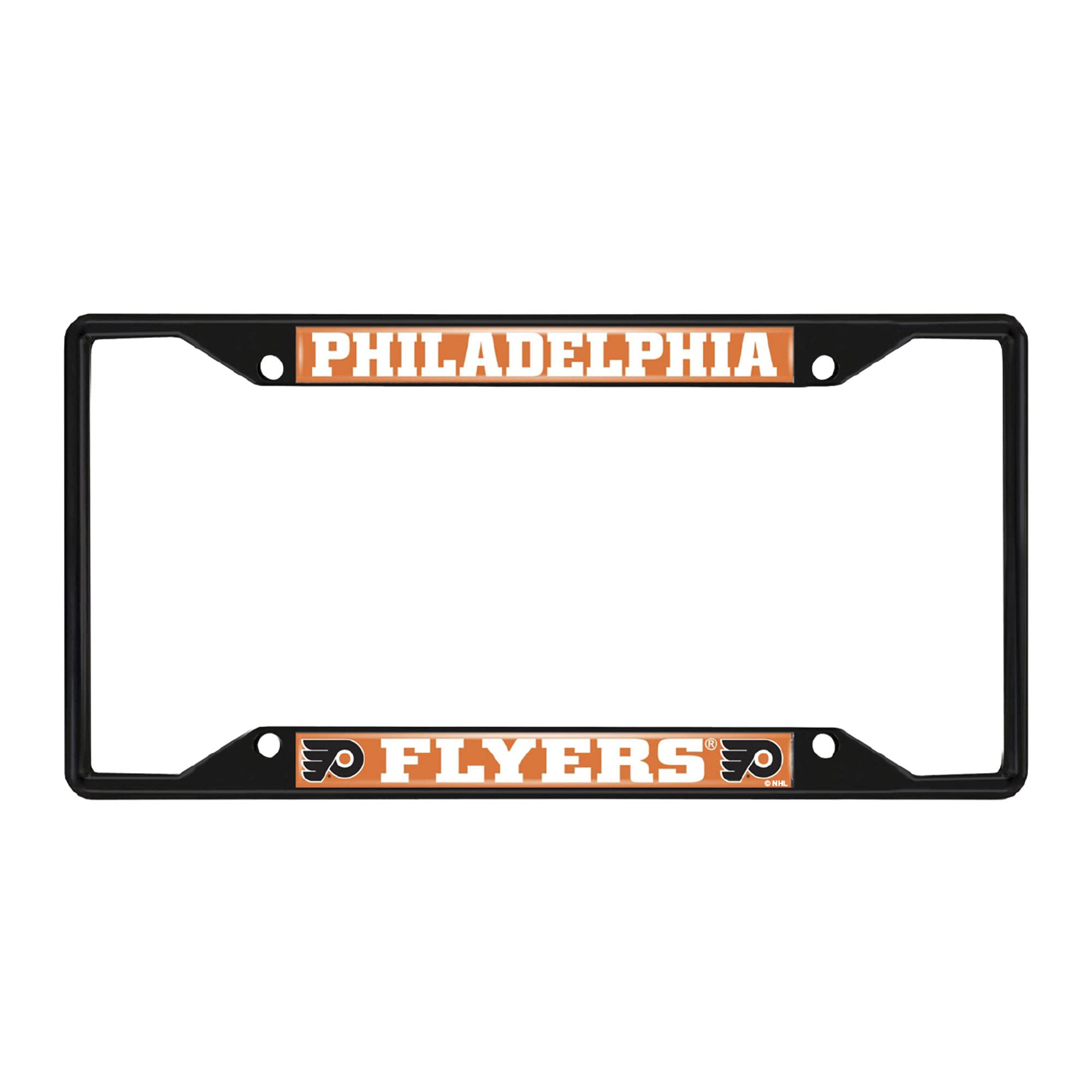 FANMATS 31388 Philadelphia Flyers Metal License Plate Frame - Black Finish - Durable Car Accessory for Sports Fans & Vehicle Customization