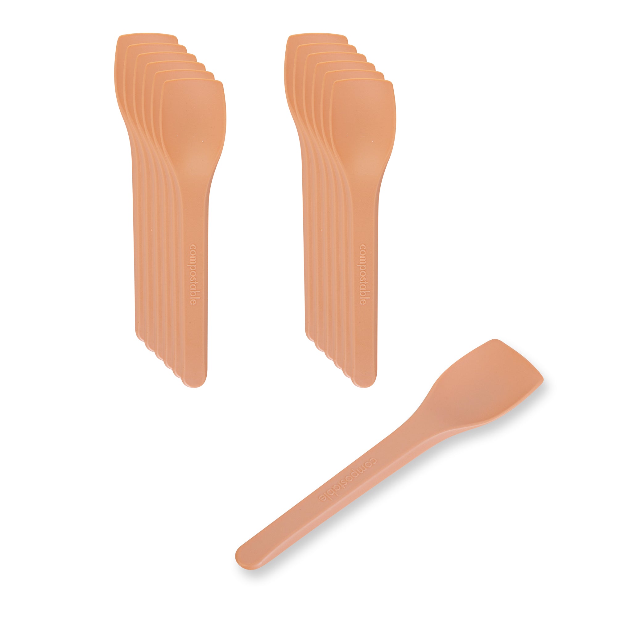 Eco-Friendly Compostable CPLA Plastic Ice Cream Spoons - Heat Resistant, 100-Pack | Perfect for Parties, Picnics & Dessert Shops