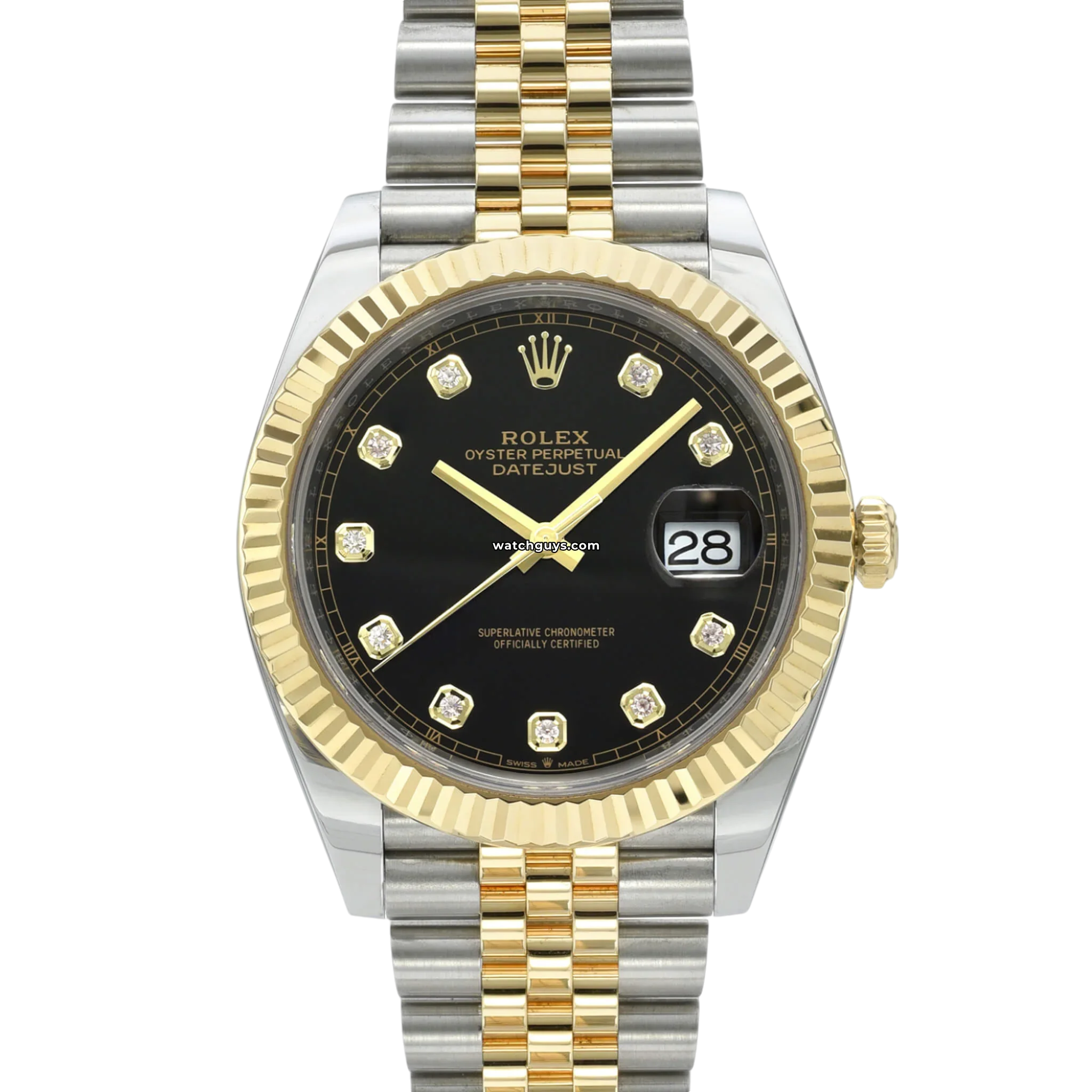 Rolex Datejust 126333 Men's Watch - Two-Tone Stainless Steel & Gold, Black Diamond Dial, Jubilee Bracelet - Perfect for Business, Formal Events & Luxury Gifts