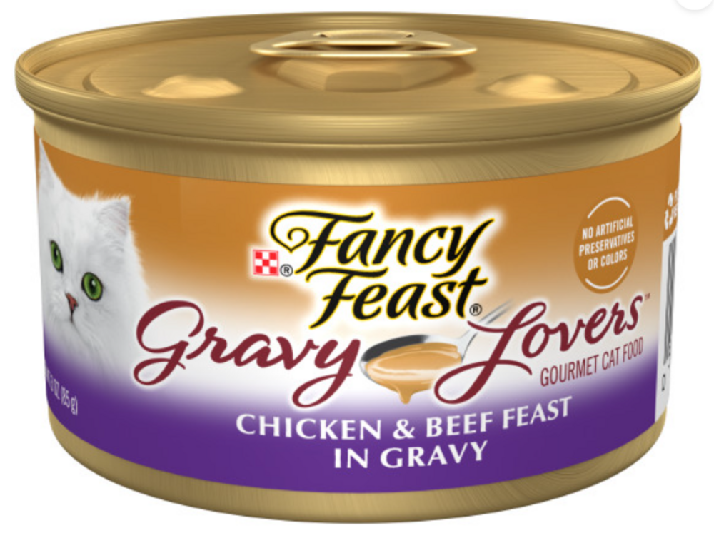 Fancy Feast Gravy Lovers Chicken & Beef Feast in Gravy Canned Cat Food - Premium Wet Cat Food for Adult Cats - Perfect for Mealtime & Special Treats