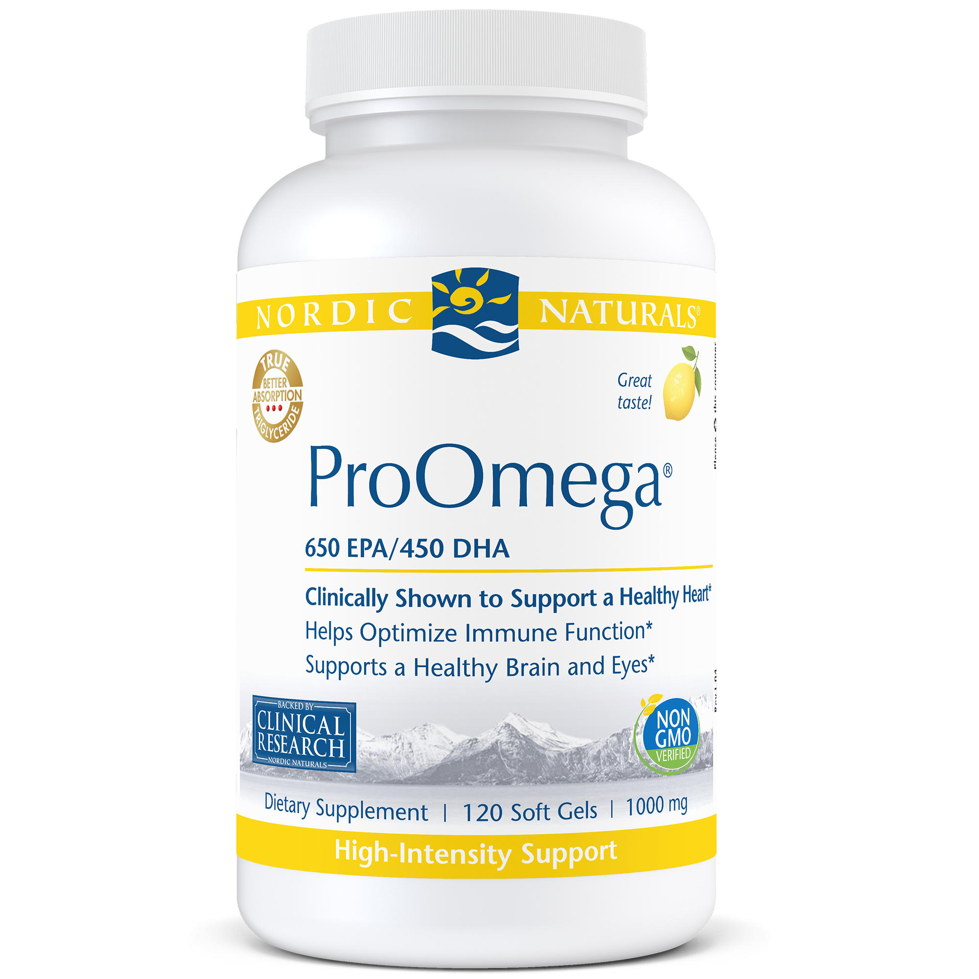 ProOmega® Omega-3 Fish Oil Softgels - 1200mg EPA/DHA - Heart & Brain Health Support - Non-GMO, Burpless Formula - 180 Softgels for Daily Wellness & Joint Care