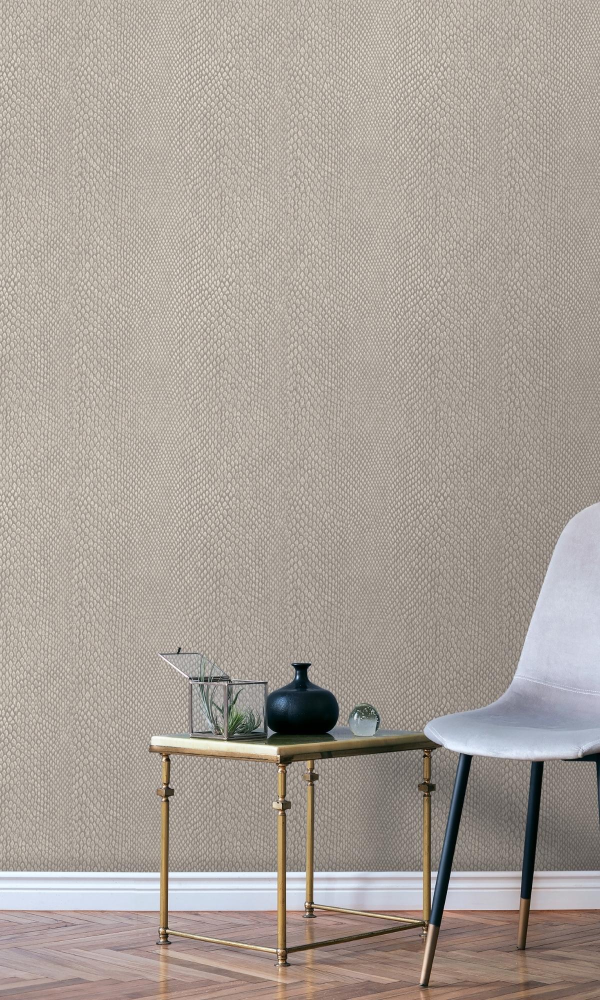 Beige Snake Print Textured Wallpaper R7926 - Self-Adhesive Peel & Stick Wallpaper for Bedroom, Living Room, Kitchen, Bathroom - Easy to Install Removable Wallpaper for Home Decor