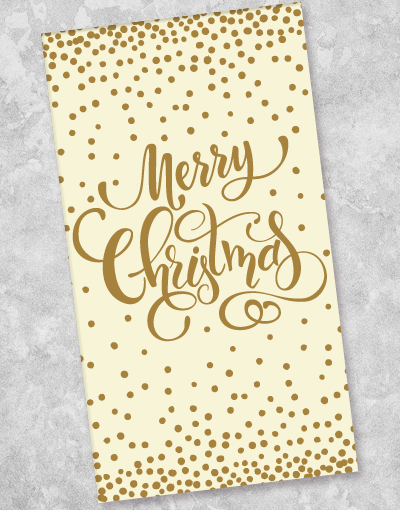 Golden Merry Christmas Guest Towel Napkins (40 Count) - Premium Holiday Dinner Napkins for Christmas Parties, Family Gatherings & Festive Table Decorations