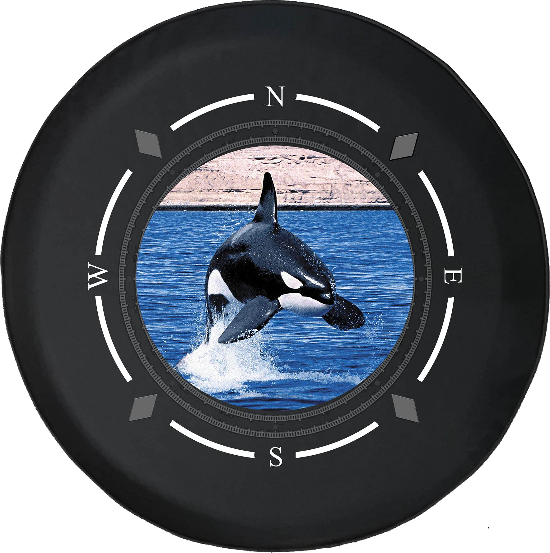 Premium American Unlimited Spare Tire Cover with Killer Whale Design - Waterproof SUV, Trailer & RV Wheel Protector for Outdoor Adventures & Road Trips