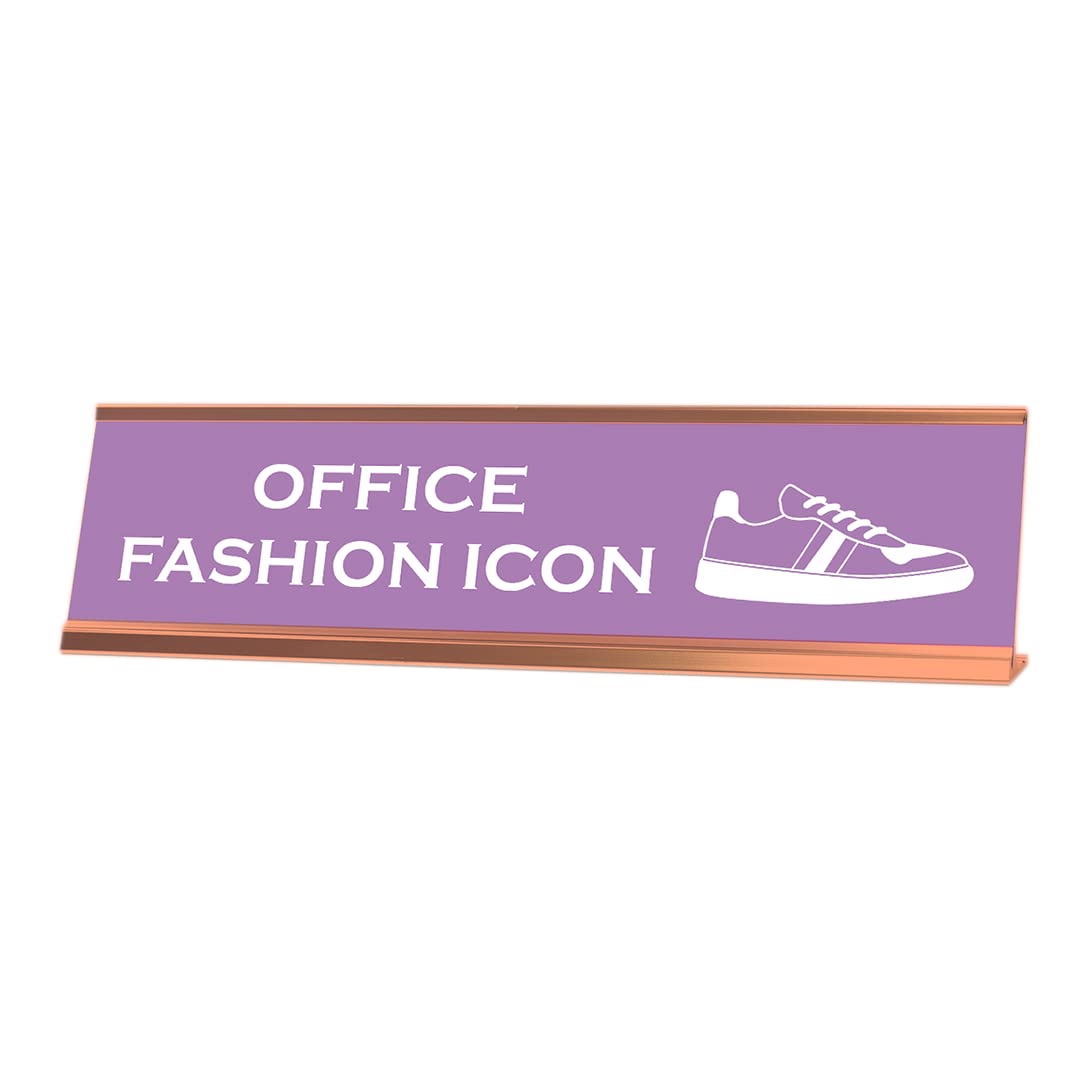 Stylish Office Fashion Icon Sneakers Desk Sign - 2x8 Inches - Perfect for Desk Decor, Gift Ideas & Workspace Organization