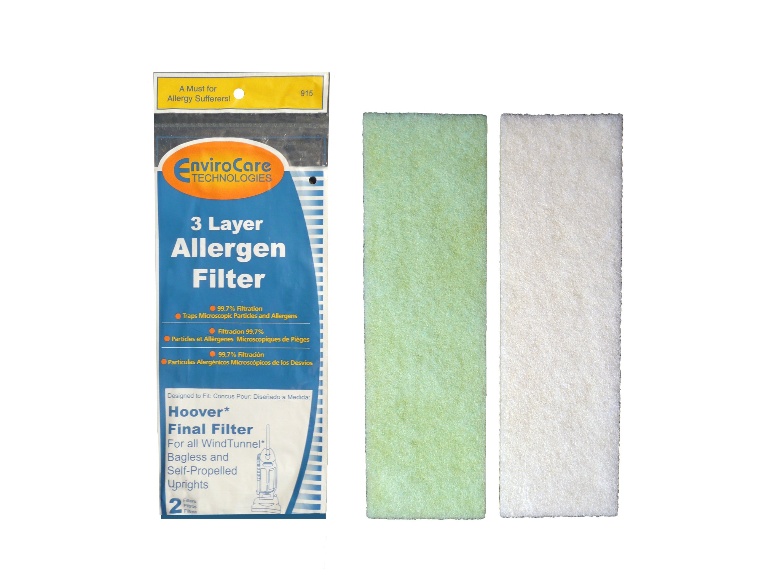 EnviroCare 3-Layer Hoover Vacuum Filters - for WindTunnel & PowerMax Models - Home Cleaning