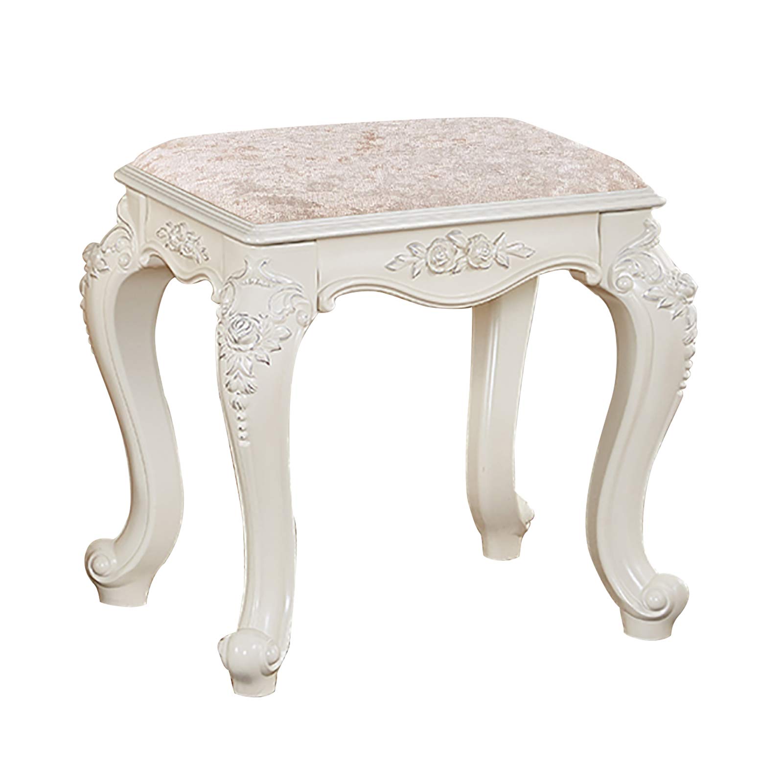 ZHIQ Velvet/PU Leather Vanity Bench Seat - Makeup Dressing Stool with ABS Legs, 40x29x45cm - Perfect for Bedroom, Boudoir & Beauty Salon Styling
