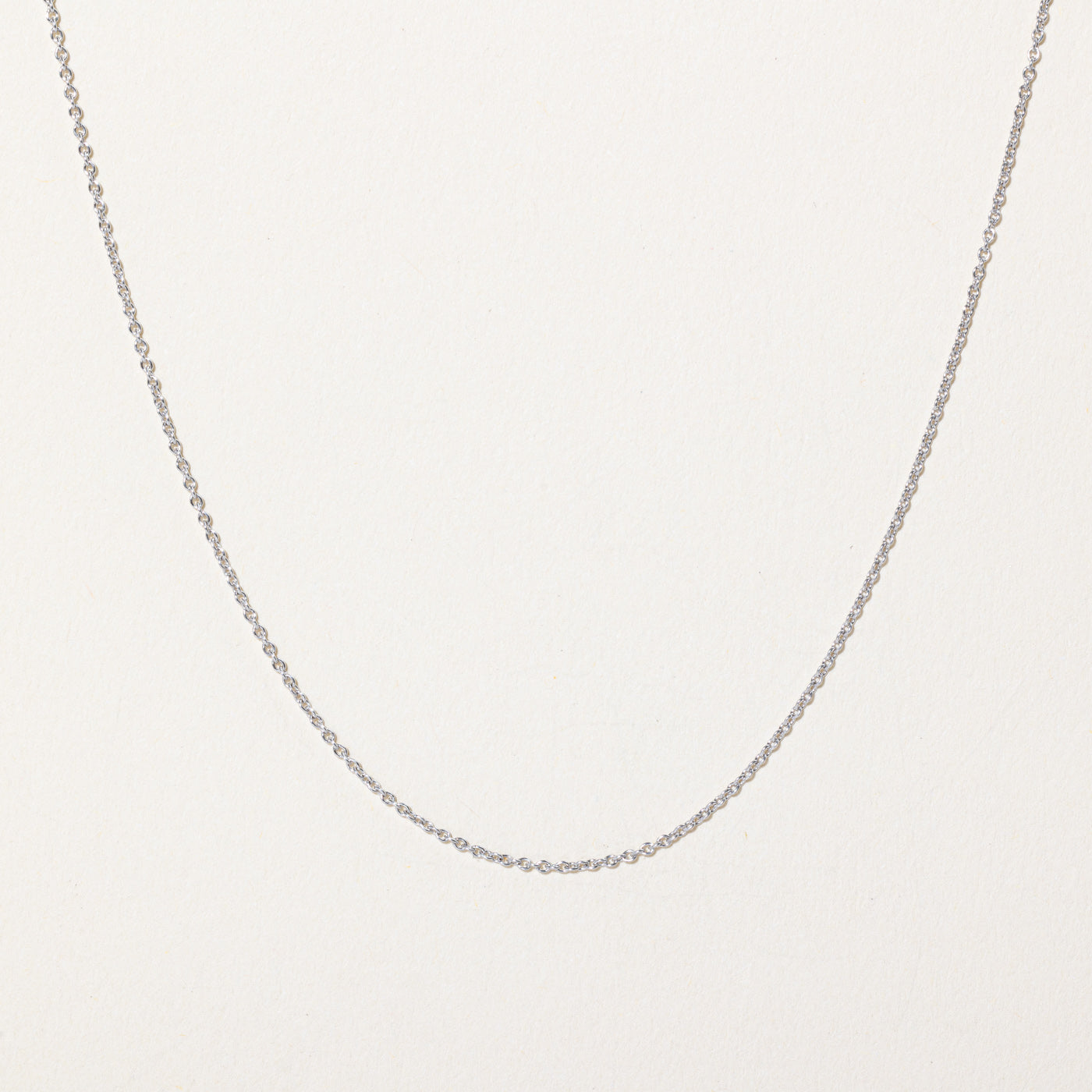 10k White Gold Rolo Link Chain Necklace - 17
