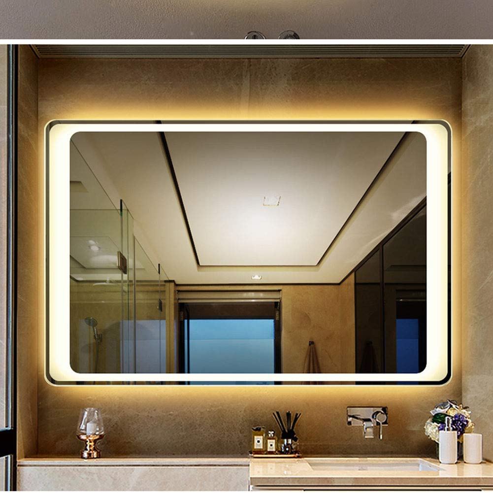 FMOGE 24x32 Inch Wall-Mounted LED Vanity Mirror with Backlit Lights - Horizontal Bathroom Makeup Mirror with Illumination for Dressing, Grooming & Home Decor