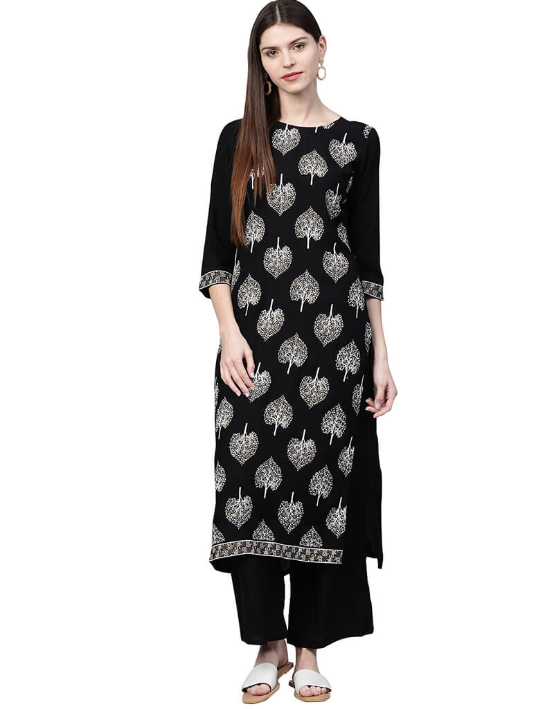 Black Cotton Palazzo Straight Pants for Women - Comfortable Wide Leg Trousers for Casual, Office & Travel Wear