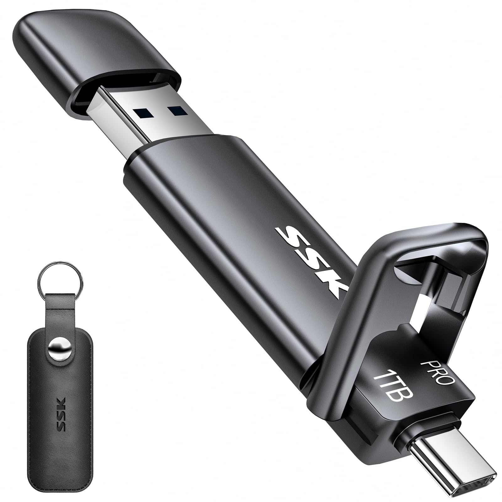 1TB USB C Flash Drive - High Speed 1000MB/s, Dual USB C & USB A 3.2 Gen 2 Thumb Drive, Portable External SSD for iPhone 15/Android/Tablet/PC/Mac - Perfect for Gaming, Work & File Storage