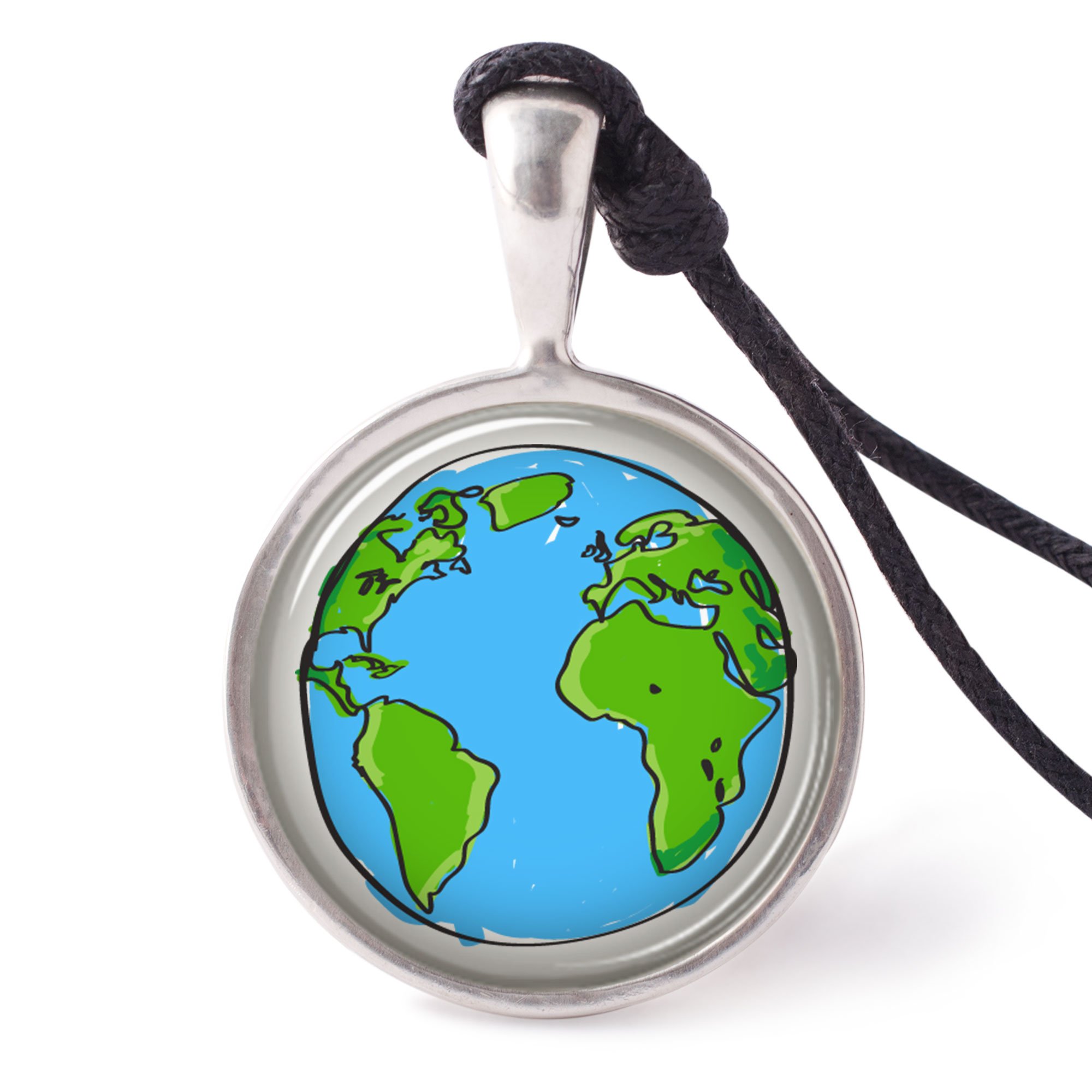 Handmade Earth Pendant Necklace - Pewter Silver Jewelry for Women | Boho Chic & Nature Inspired | Perfect for Gifts, Daily Wear & Special Occasions